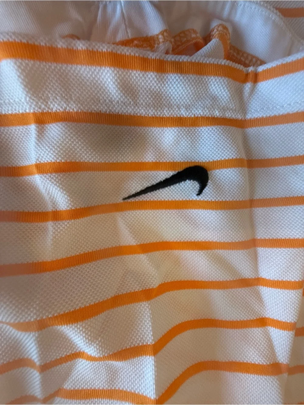Men's Nike White Polo with Orange Stripes XXL